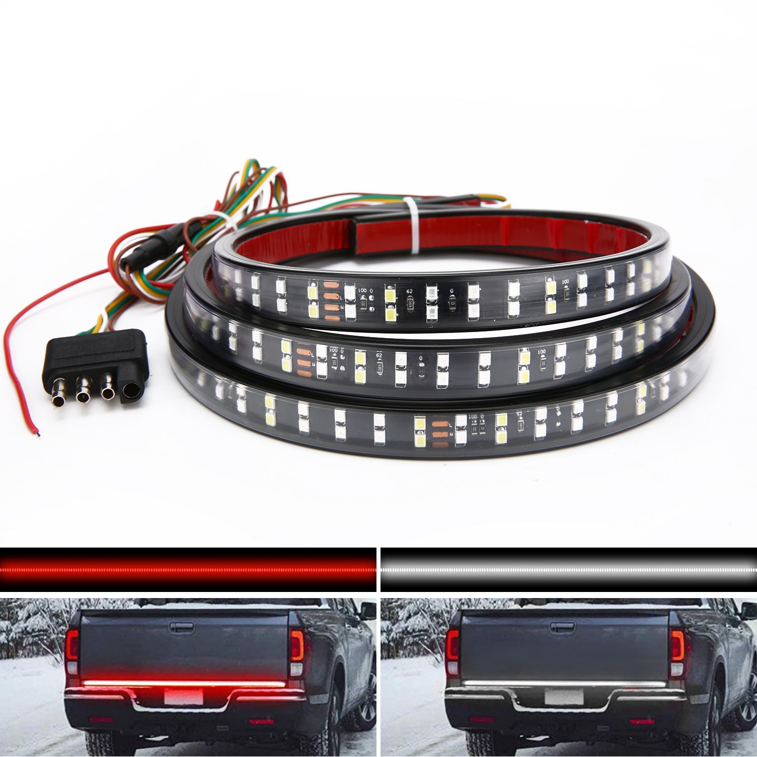 Double Row 60 inch 264 pcs LED for Pick up/Truck Tailgate Light Bar Side Bed
