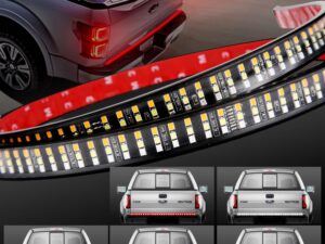 Tailgate Light Bar 60 Inch Triple Row Tail light bar for Pickup Trailer SUV RV