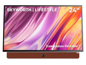SKYWORTH 24-Inch 12V Portable TV,3-Hour Battery,1080P FHD,Wide Viewing