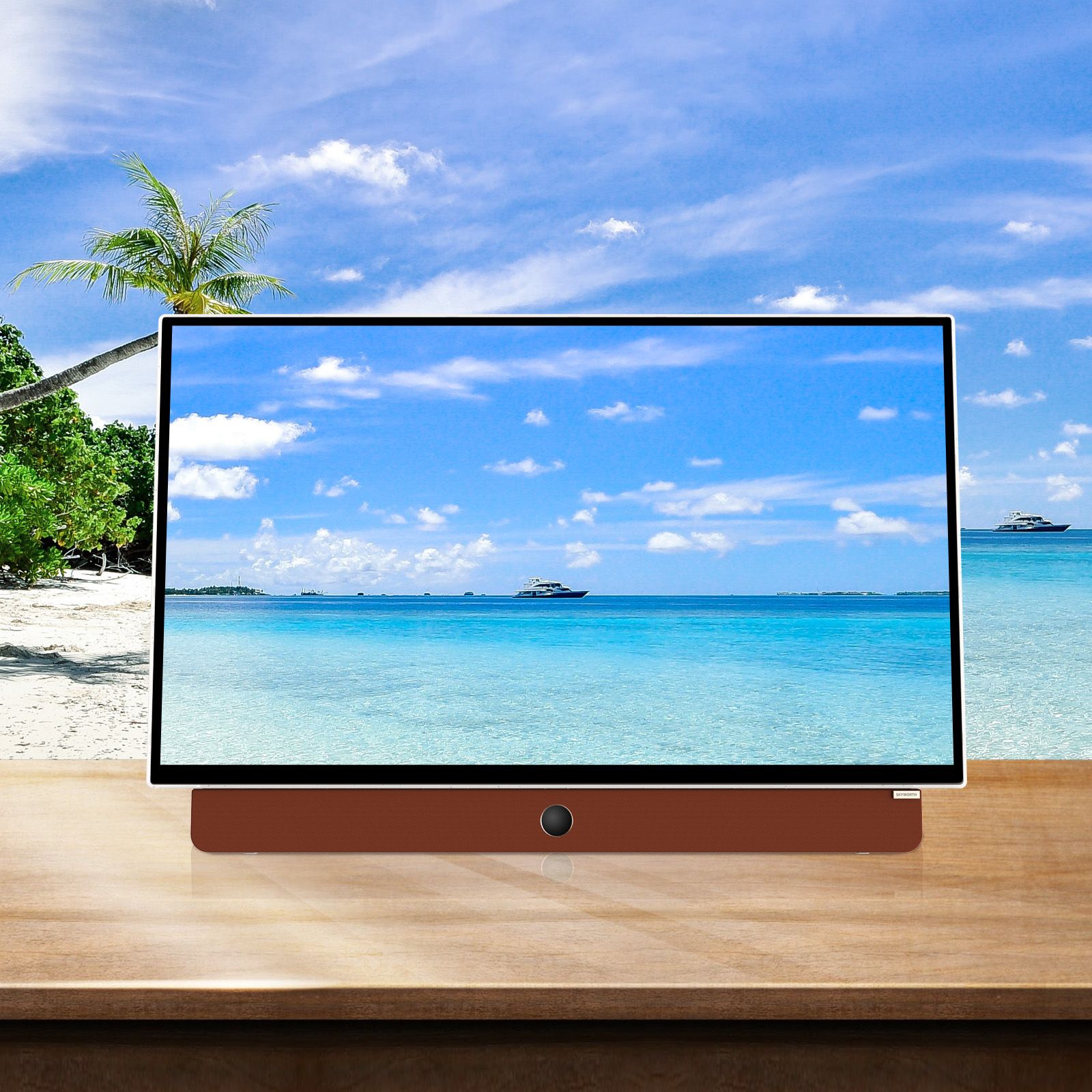 SKYWORTH 24-Inch 12V Portable TV,3-Hour Battery,1080P FHD,Wide Viewing