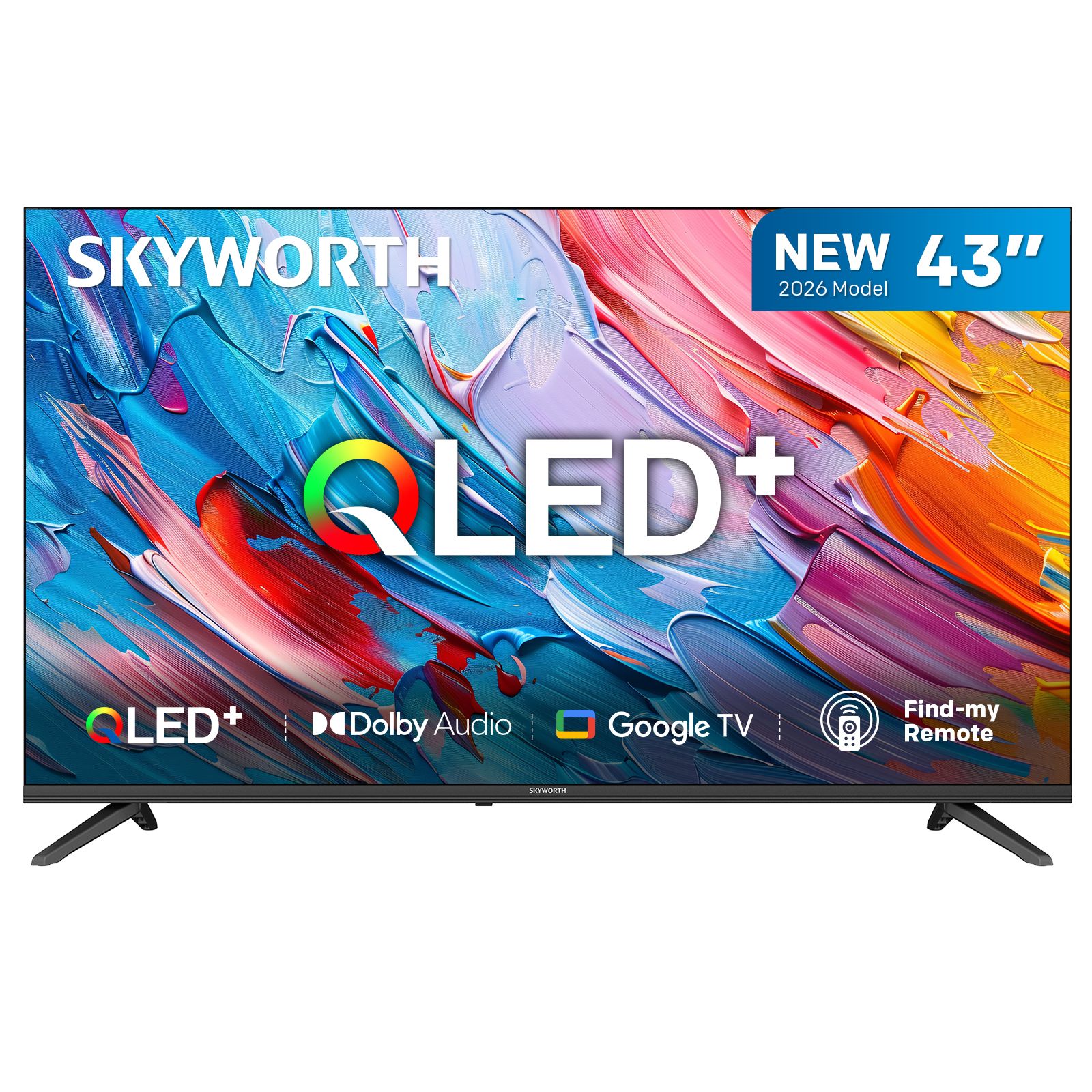 SKYWORTH Q5600H 43''-QLED+ Smart Google TV, FHD, HDR10 HLG, Find-My Remote,Dolby