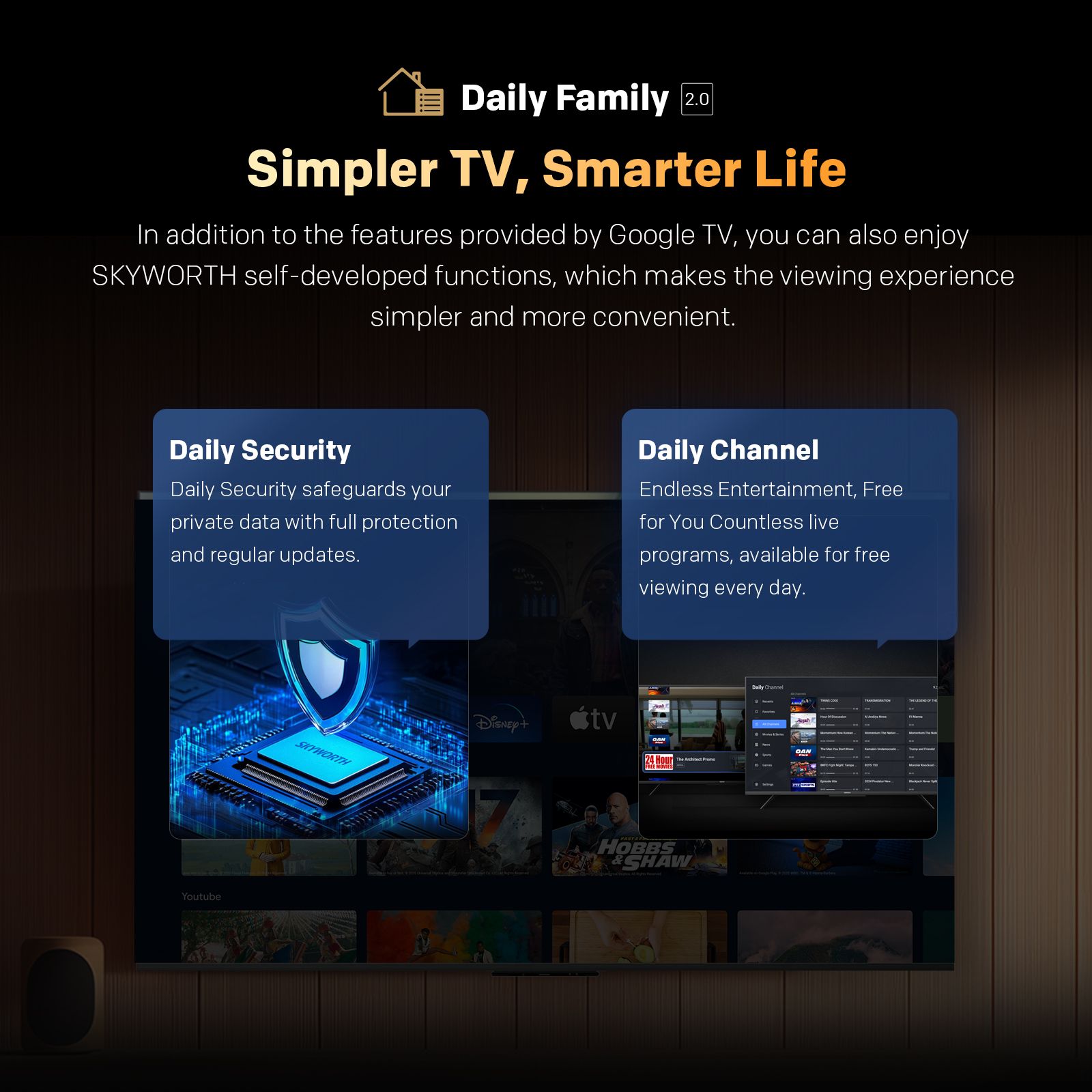 SKYWORTH Q6600H 75" - QLED+ 4K Smart Google TV, Gen 5 Quantum Dot, 120Hz Refresh