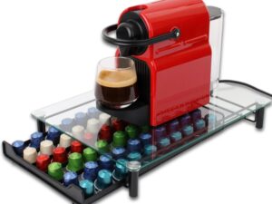 CARLA HOME 60 Coffee Pod Holder Drawer w/ Tempered Glass Capsule Organizer for