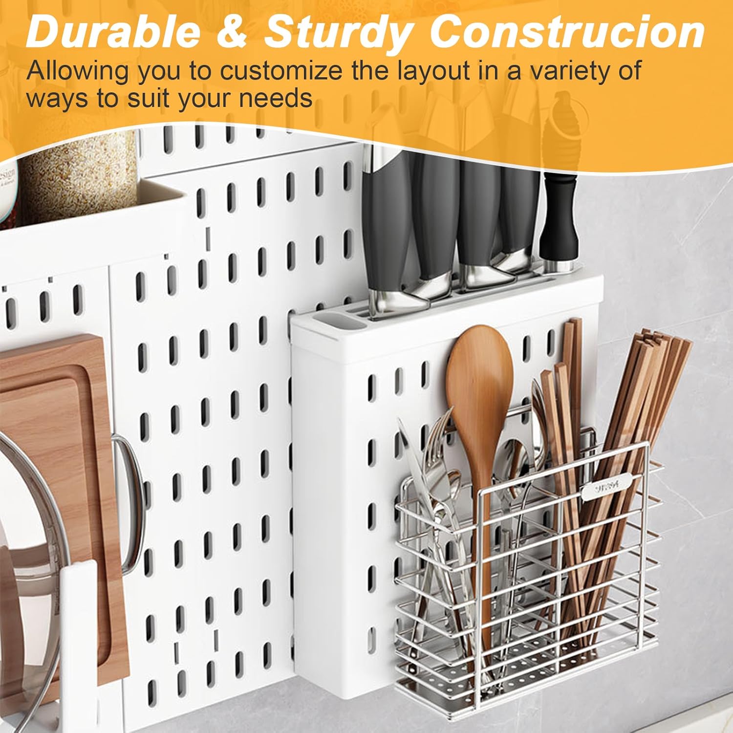 CARLA HOME Pegboard Wall Organizer Kit w/ 6 Modular Pegboards & 21 Accessories