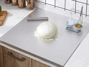 Silver Stainless Steel Chopping Board 70x50cm - Non-Slip Pastry Worktop