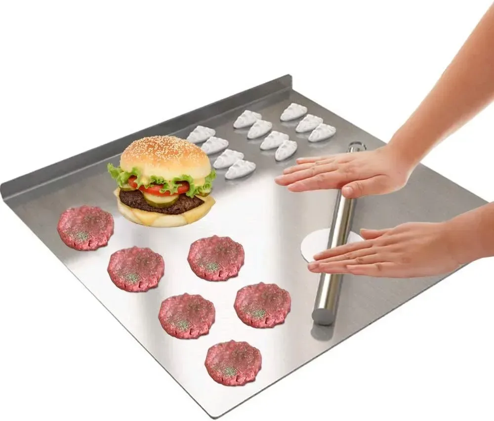 Silver Stainless Steel Chopping Board 70x50cm - Non-Slip Pastry Worktop