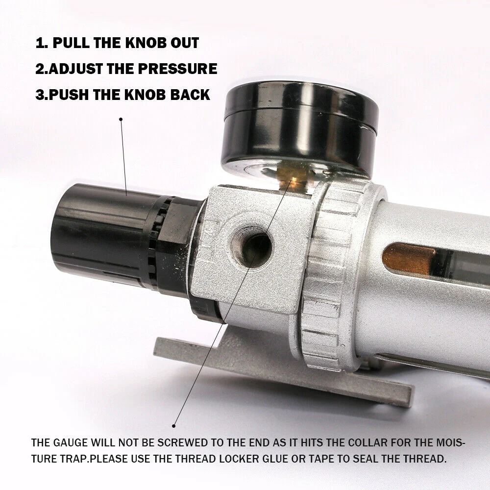 X-BULLAir Compressor Oil Moisture Water Filter Regulator Separator Mount fitting