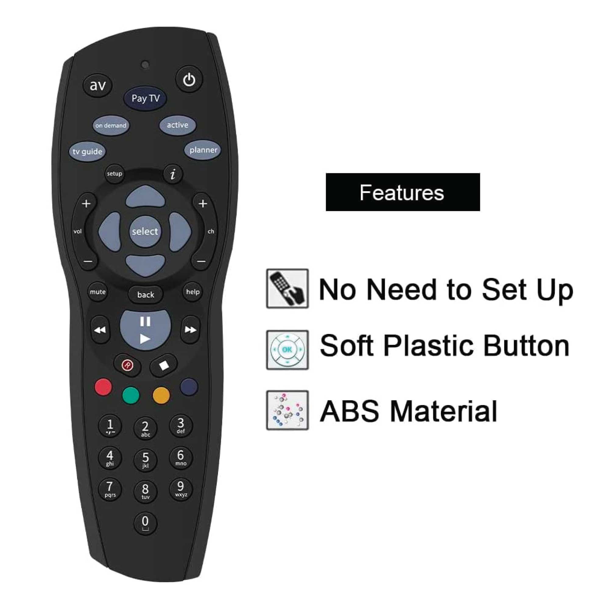 4x Tooleroo PayTV Remote Control Compatible with Foxtel MYSTAR SKY NZ - Black