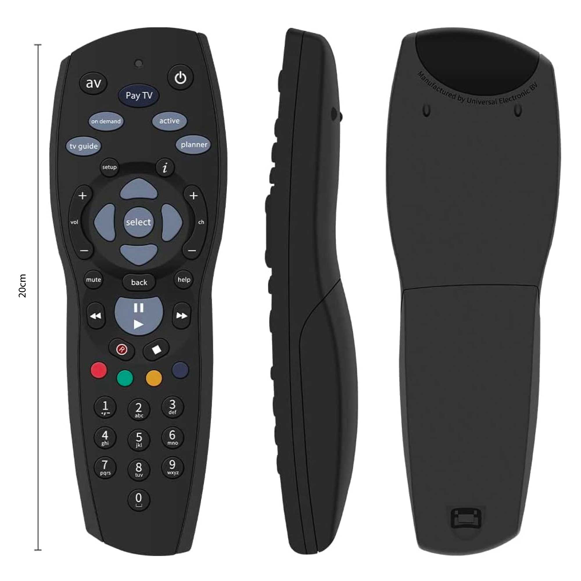 3x Tooleroo PayTV Remote Control Compatible with Foxtel MYSTAR SKY NZ - Black