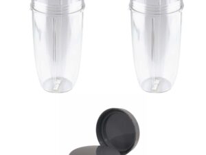 For Nutribullet 2 Tall Cups + 2 Stay Fresh Lid For Nutri 600 and 900 Models