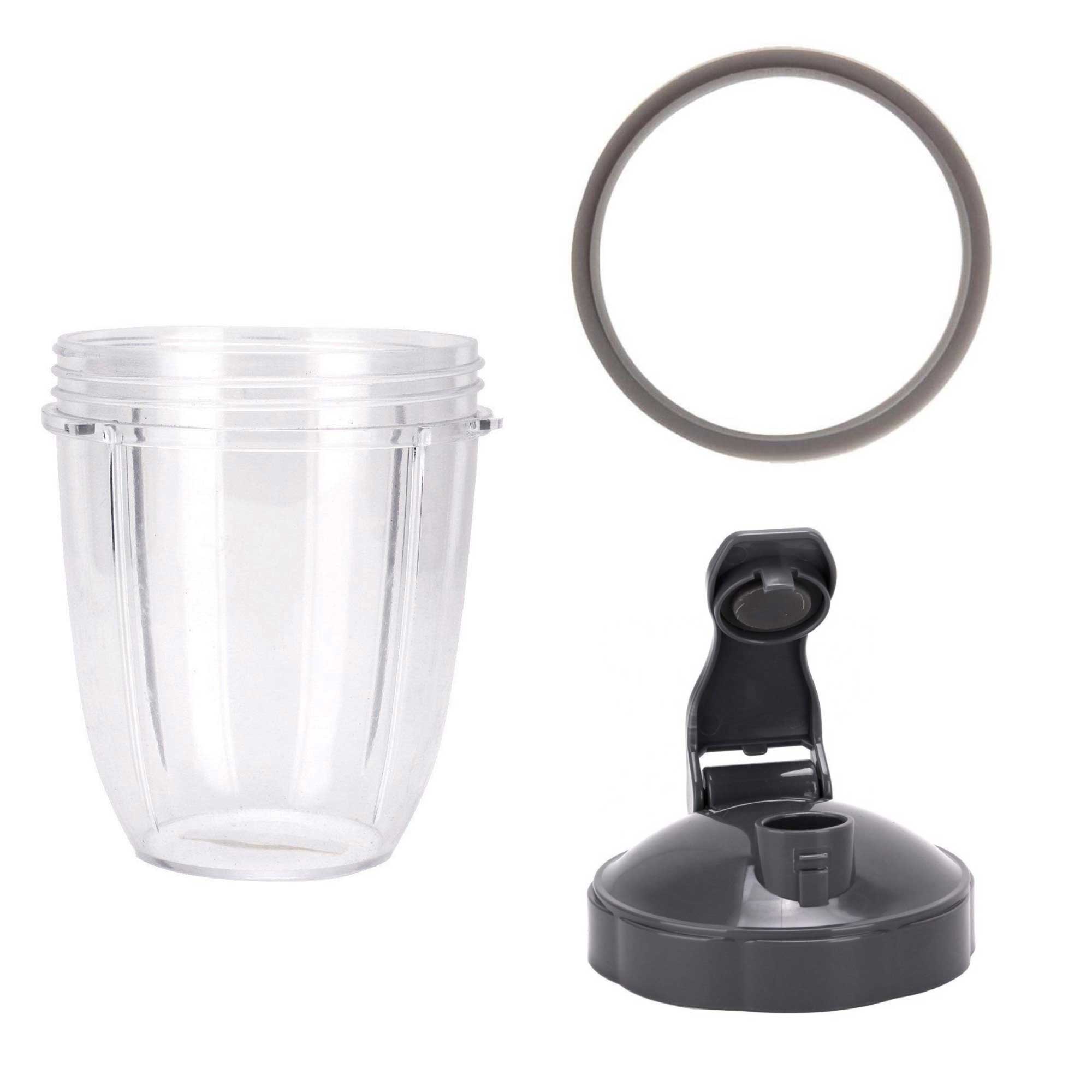 For Nutribullet Short Cup + Fliptop Lid + Grey Seal - For 900 and 600 Models