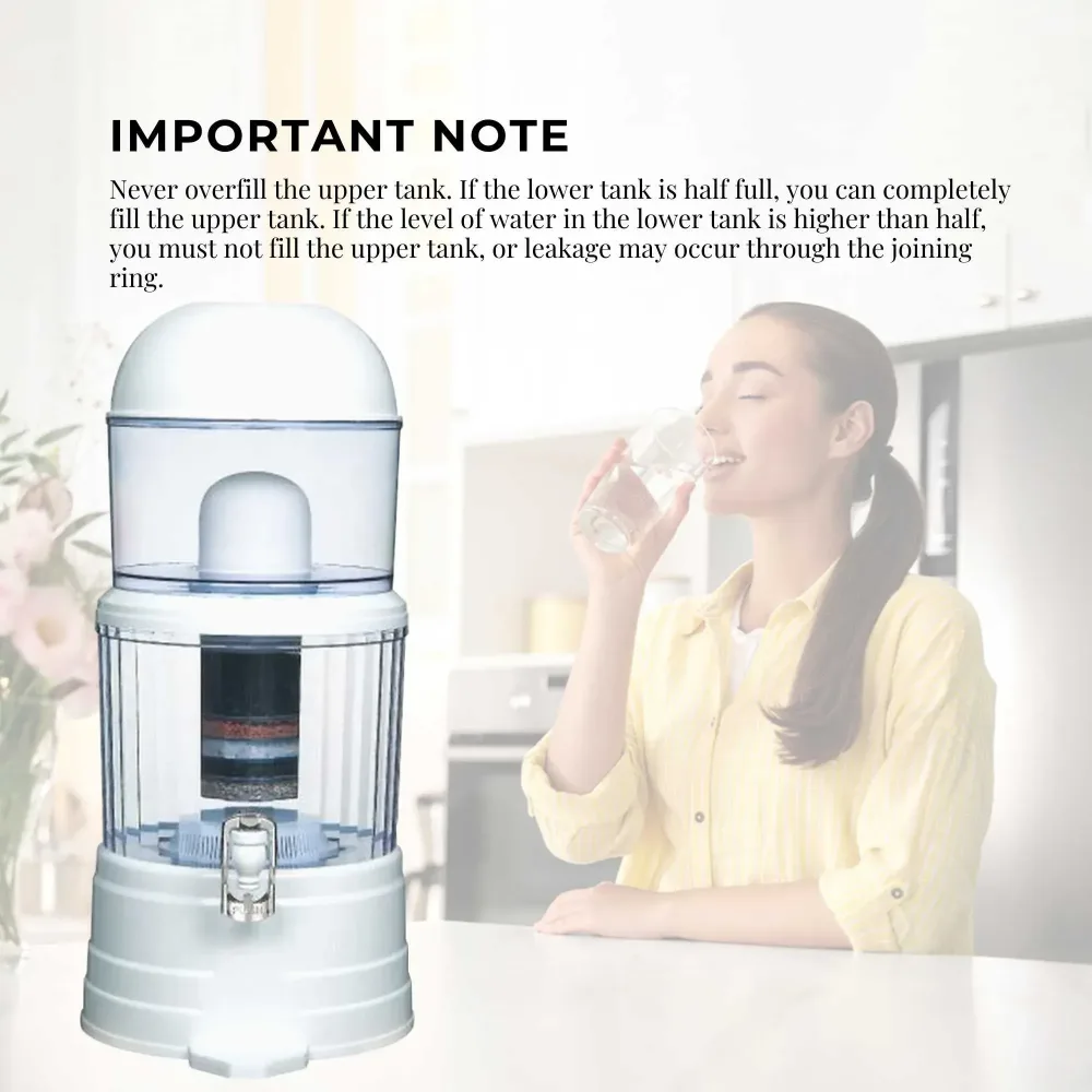 Orku 16L Benchtop Water Filters - 8 Stage Mineral Gravity Filtration System