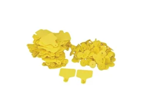 100x Cattle Ear Tags 5x4cm Set - Small Yellow Blank Sheep Pig Livestock Label