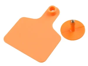 100x Cattle Ear Tags 6x7cm Set - Medium Orange Blank Cow Sheep Livestock Label