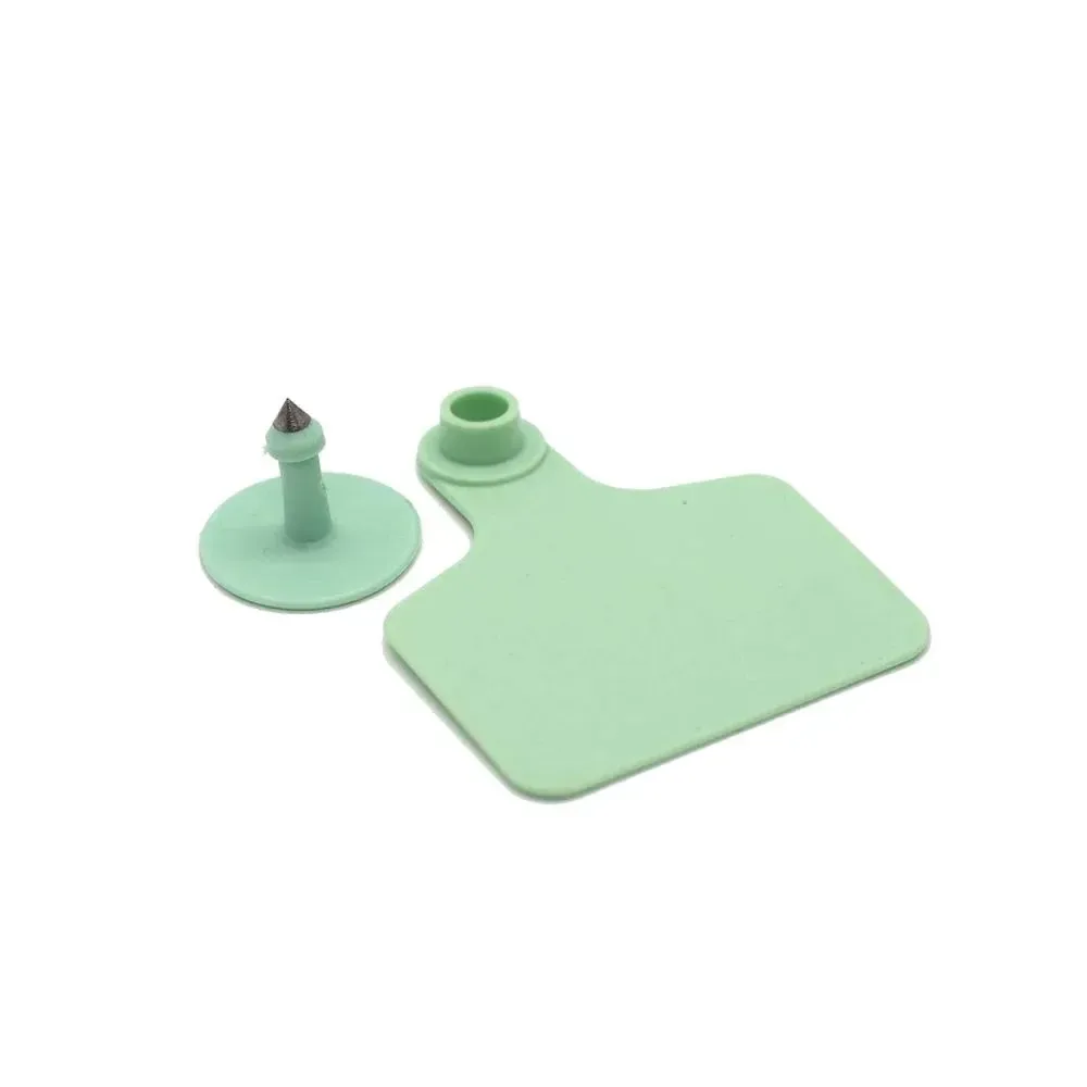 100x Cattle Ear Tags 5x4cm Set - Small Green Blank Sheep Pig Livestock Label