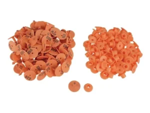 1-100 Cattle Number Ear Tag Set - Round Orange Pig Sheep Goat Livestock Label