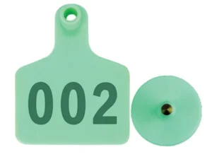 1-100 Cattle Number Ear Tag 6x7cm Set - Medium Green Sheep Livestock Label