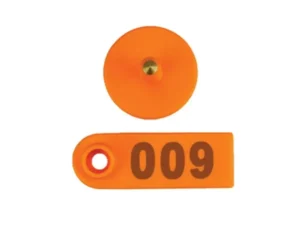 1-100 Cattle Number Ear Tag 5x2cm Set - Orange Mini Pig Sheep Livestock Label