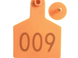 1-100 Cattle Number Ear Tags 7.5x10cm Set - XL Orange Cow Sheep Livestock Labels
