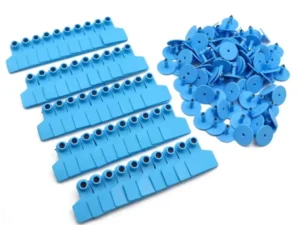 100x Cattle Ear Tags 5x4cm Set Cow Sheep Goat Blue Small Blank Livestock Label