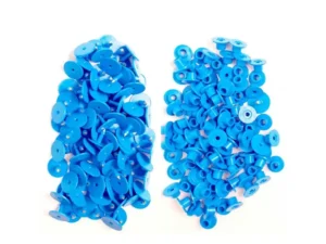 100x Cattle Ear Tags Set - Round Blue Pig Sheep Goat Small Blank Livestock Label