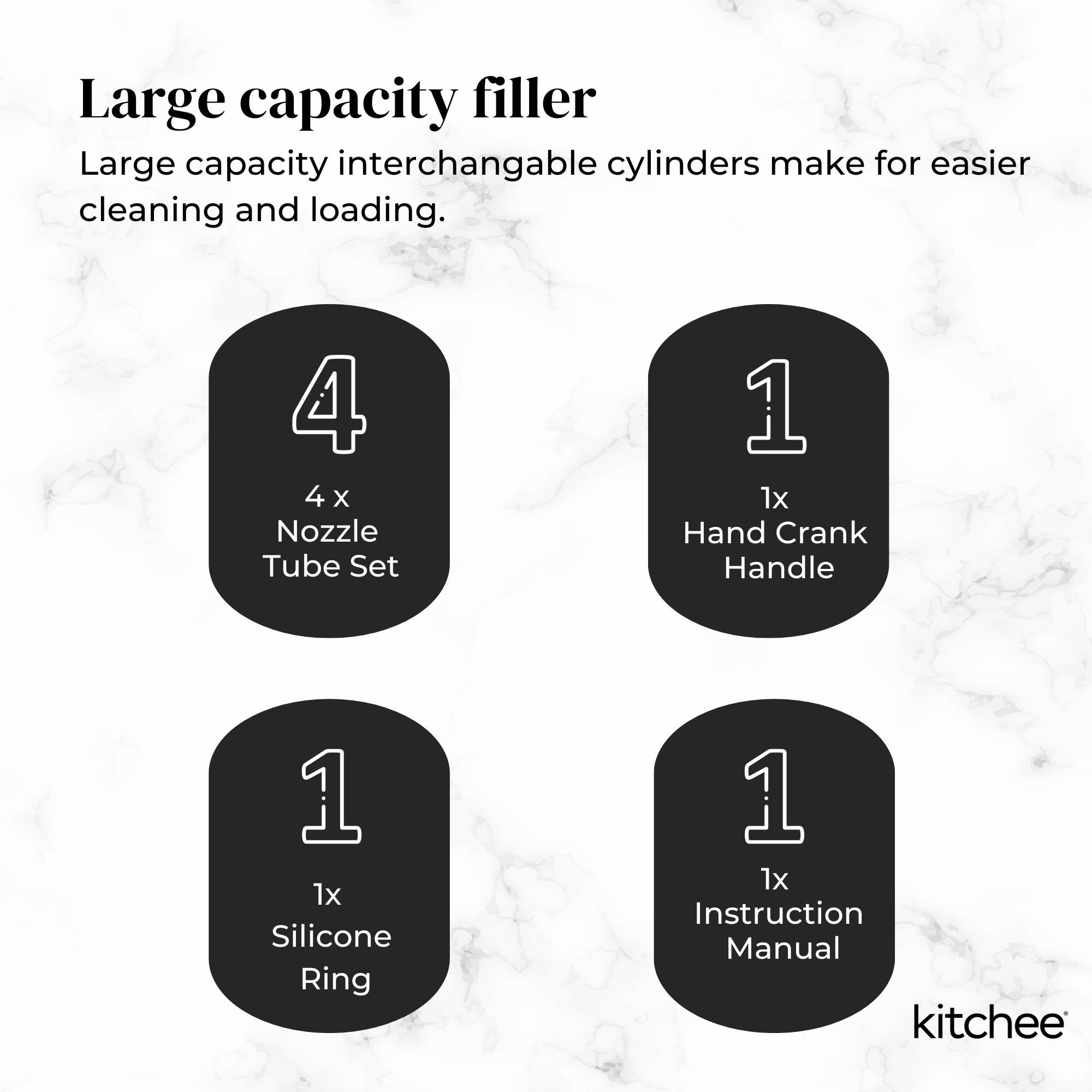 Kitchee 7L Manual Horizontal Sausage Filler - Stainless Stuffer Meat Press