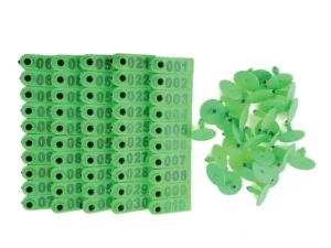 1-100 Cattle Number Ear Tag 5x2cm Set - Mini Green Cow Sheep Pig Livestock Label