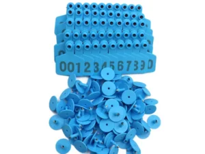 1-100 Cattle Number Ear Tags 5x4cm Set - Small Blue Pig Goat Livestock Label