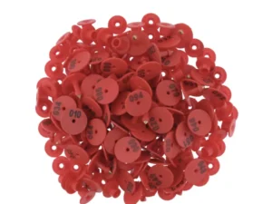 1-100 Cattle Number Ear Tag Set - Round Red Pig Sheep Goat Livestock Label