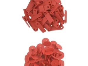 100x Cattle Ear Tags Set - 5x2cm Mini Red Blank Cow Pig Sheep Livestock Label