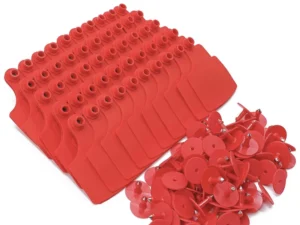 100x Cattle Ear Tags Set - 7.5x10cm XL Red Blank Pig Cow Sheep Livestock Label
