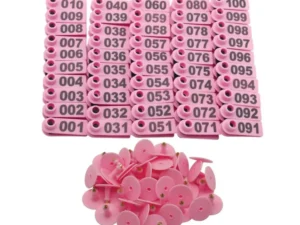 1-100 Cattle Number Ear Tag 5x2cm Set - Mini Pink Cow Sheep Pig Livestock Label