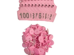 1-100 Cattle Number Ear Tags 7x10cm Set - XL Pink Cow Sheep Livestock Labels