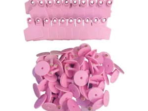 100x Cattle Ear Tags 5x4cm Set - Small Pink Blank Sheep Pig Livestock Label