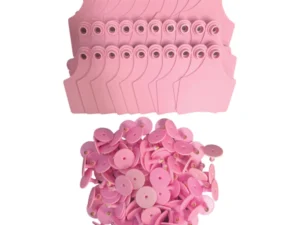 100x Cattle Ear Tags 7x10cm Set - Large Pink Blank Cow Sheep Livestock Label