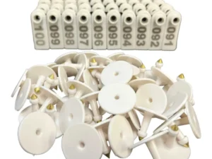 1-100 Cattle Number Ear Tag 5x2cm Set - Mini White Cow Sheep Pig Livestock Label