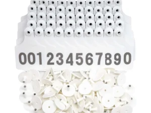 1-100 Cattle Number Ear Tag 6x7cm Set - Medium White Cow Sheep Livestock Label