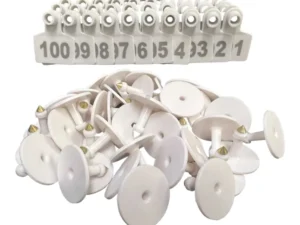 1-100 Cattle Number Ear Tags 5x4cm Set - Small White Pig Goat Livestock Label