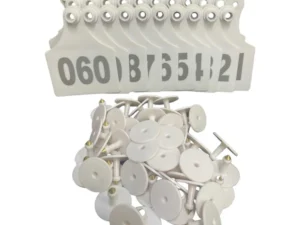 1-100 Cattle Number Ear Tags 7x10cm Set - XL White Cow Sheep Livestock Labels