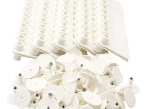 100x Cattle Ear Tags 5x2cm Set - Mini White Blank Pig Goat Livestock Label