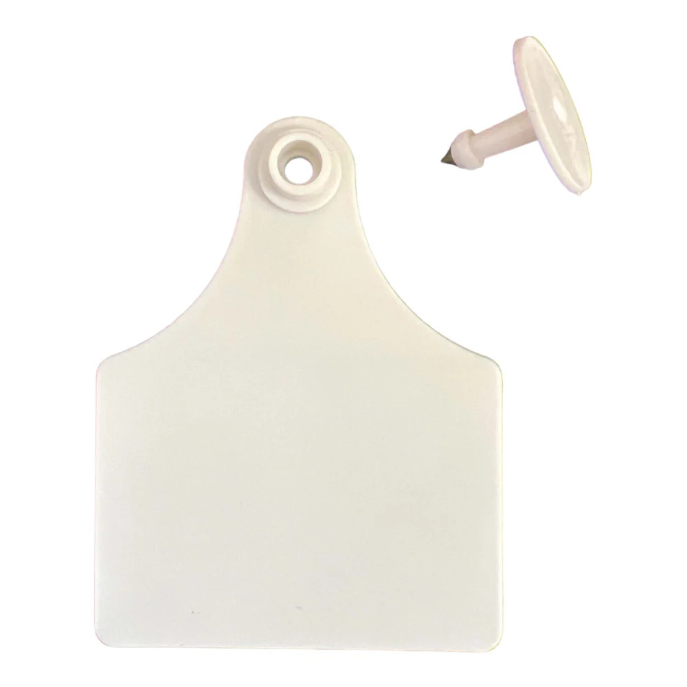 100x Cattle Ear Tags 7x10cm Set - Large White Blank Cow Sheep Livestock Label
