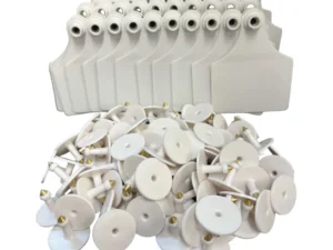 100x Cattle Ear Tags 7x10cm Set - Large White Blank Cow Sheep Livestock Label