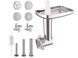 Kitchee Meat Food Grinder Sausage Attachment - Compatible with KitchenAid Mixers