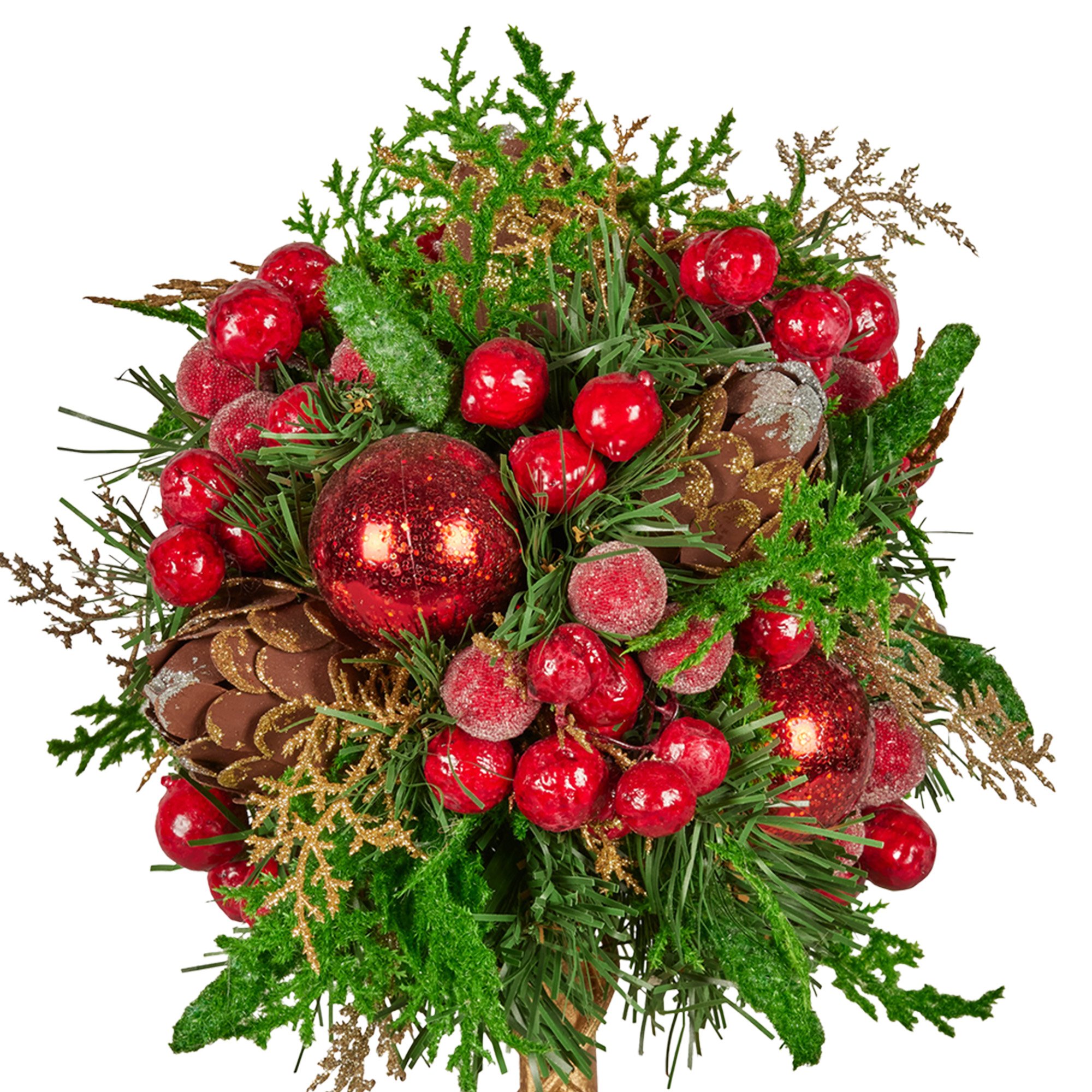 Christabelle 36cm Christmas Tabletop Topiary Tree Pre-Decorated Berries, Baubles