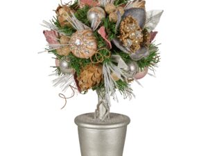 Christabelle 36cm Christmas Tabletop Topiary Tree Jewelled Baubles, Berries