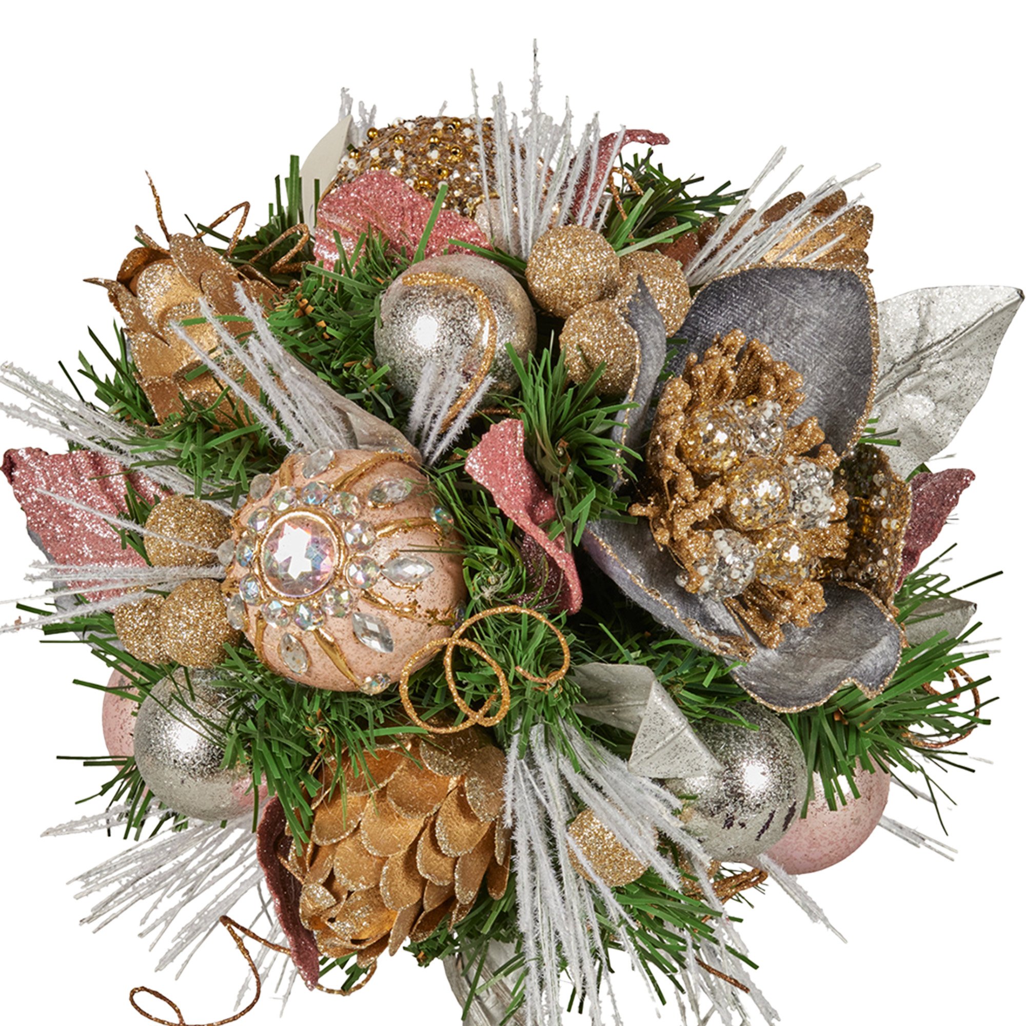 Christabelle 36cm Christmas Tabletop Topiary Tree Jewelled Baubles, Berries