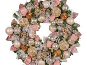 Christabelle 71cm Christmas Wreath Lush Pink Front Door Decoration Jewelled