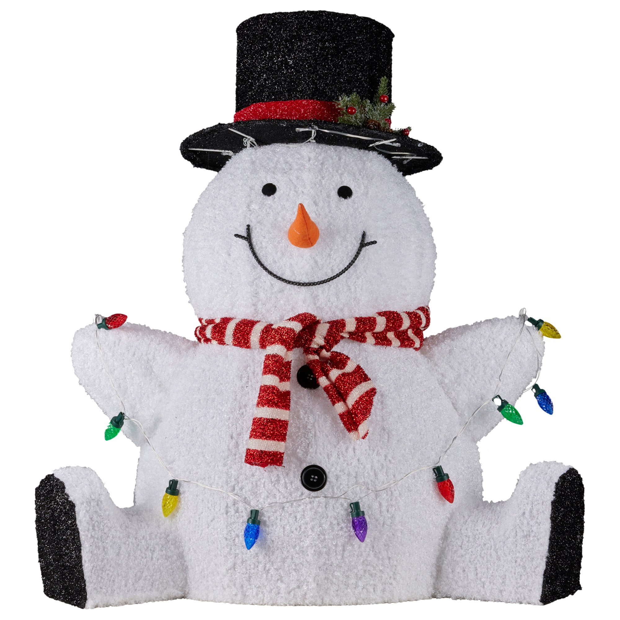 Christabelle 82cm Sitting Snowman Christmas Display with Lights