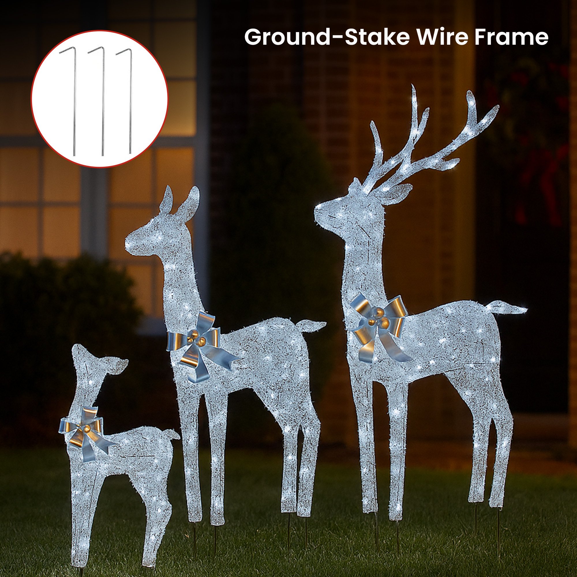 Christabelle Christmas Reindeer Display Set 3 Indoor & Outdoor Decorations