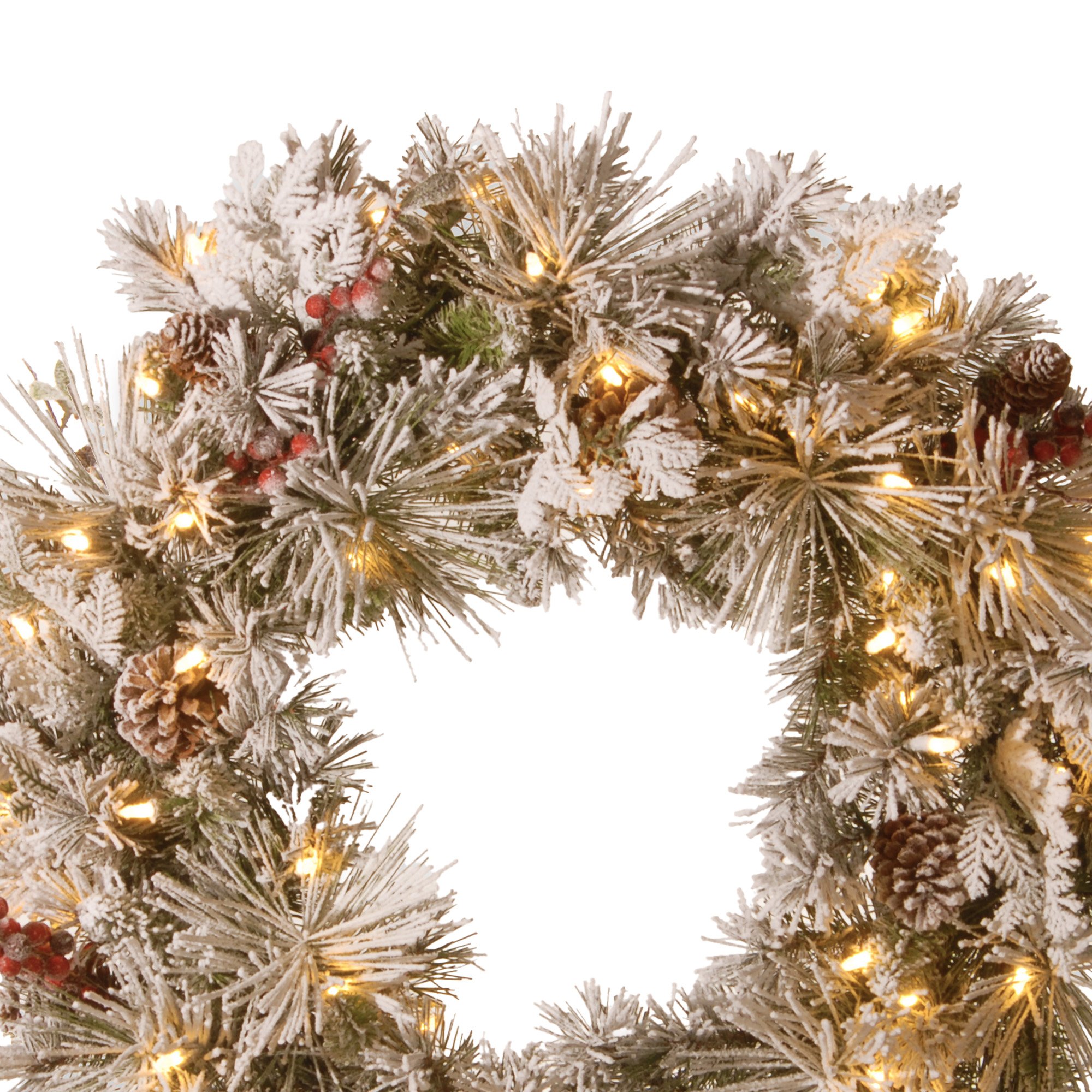 Christabelle 61cm Snowy Christmas Wreath Bedford w/ LED Lights Front Door